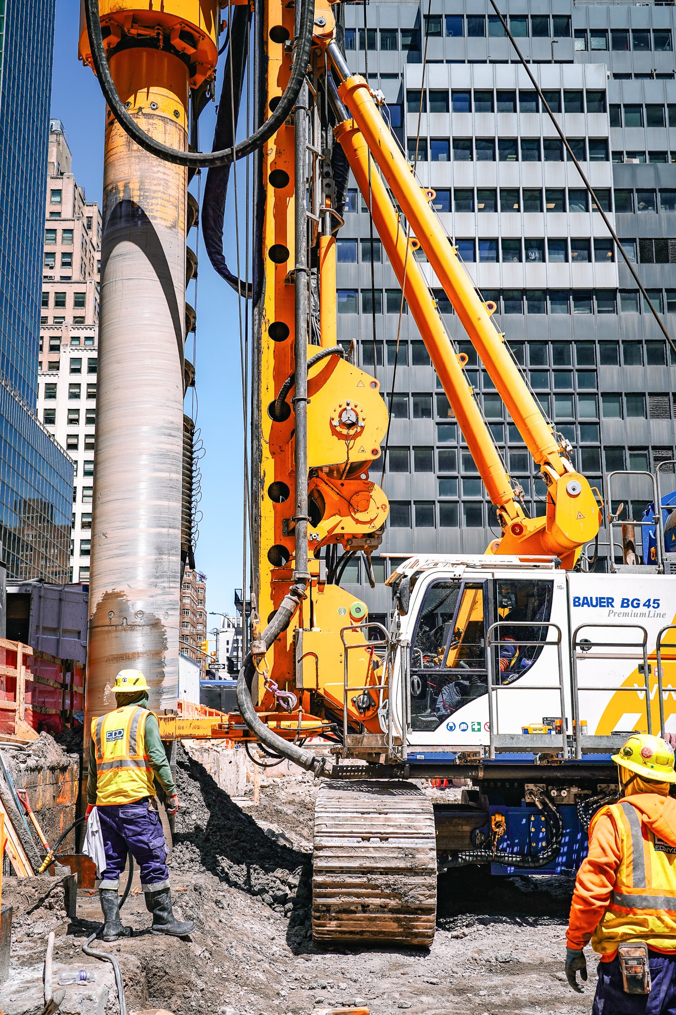 cased continuous flight auger pile installation