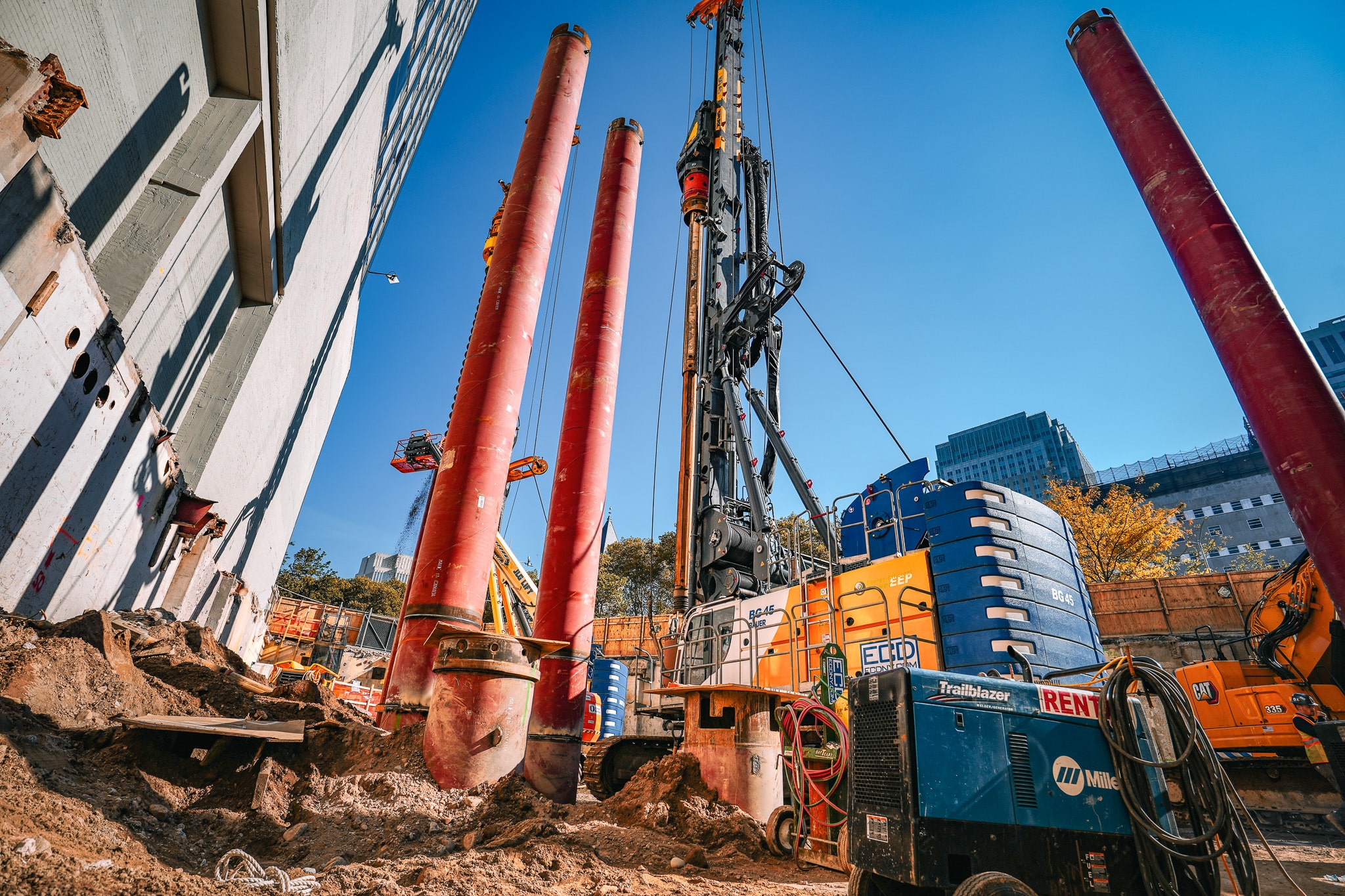 ECD installing drilled caissons in new york