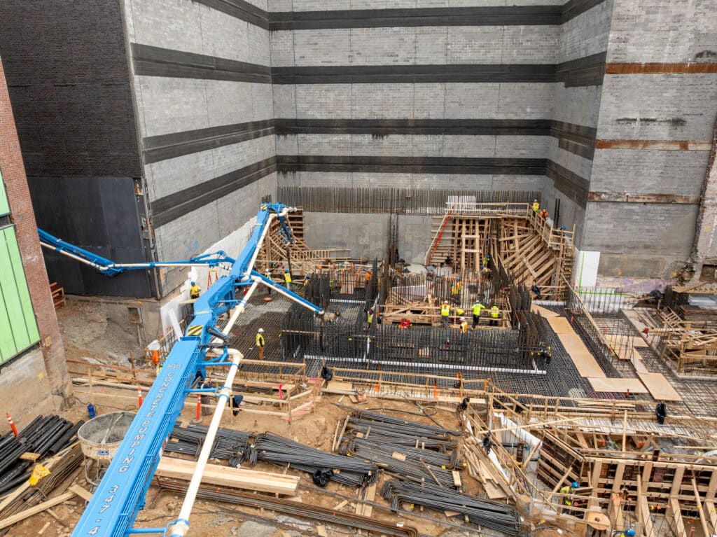 One Third Ave rebar with concrete pump